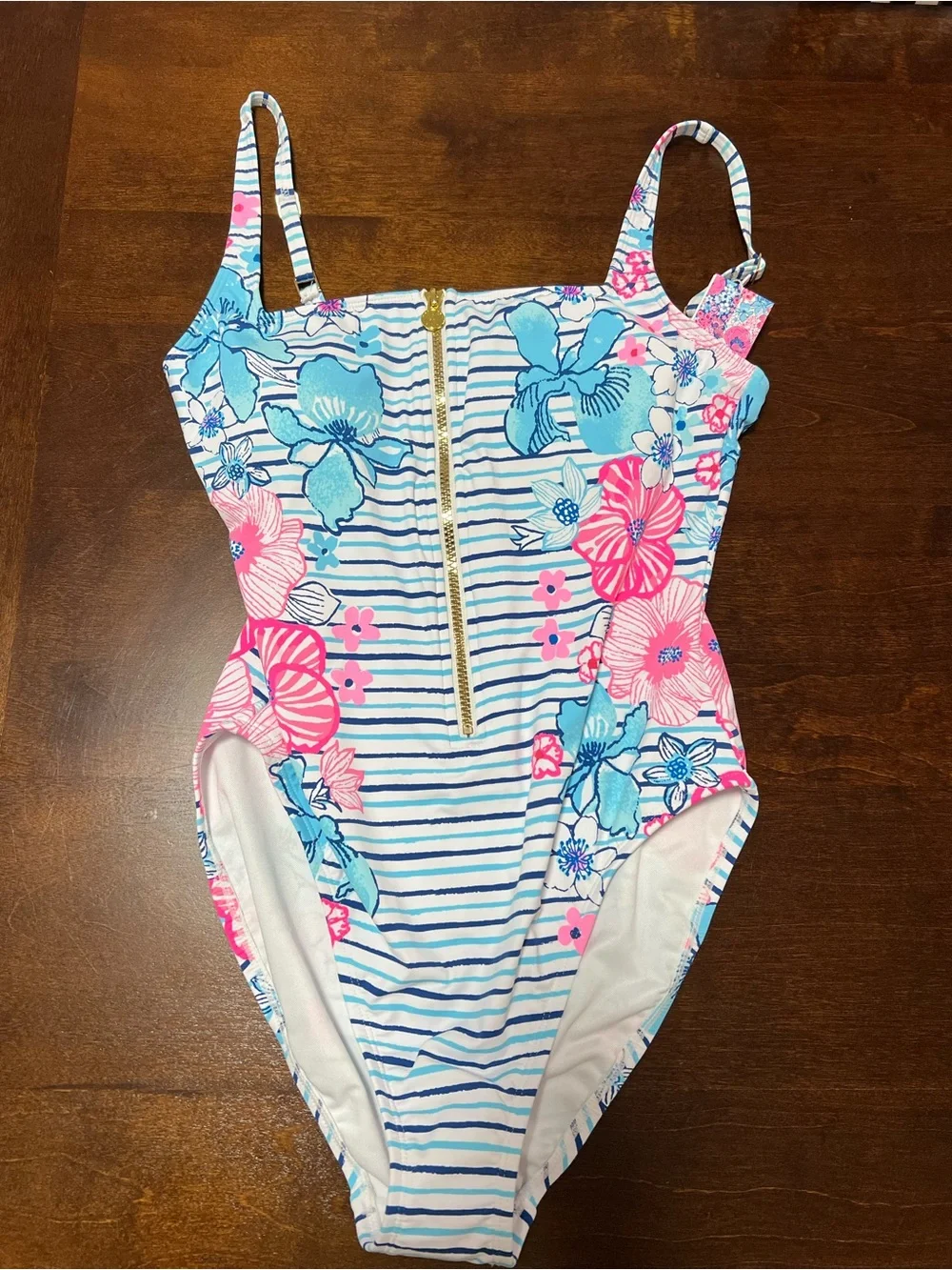 NWT Lilly Pulitzer Emil One Piece Swimsuit Size 8 Starlight Navy Glorious Stripe